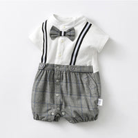 Load image into Gallery viewer, Baby Boys Color-blocking Bow Rompers Wholesale 220516135
