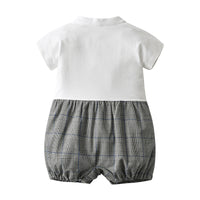 Load image into Gallery viewer, Baby Boys Color-blocking Bow Rompers Wholesale 220516135
