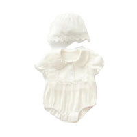 Load image into Gallery viewer, 2 Pieces Set Baby Girls Solid Color Hats And Rompers Wholesale 220516146
