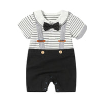 Load image into Gallery viewer, Baby Boys Striped Color-blocking Bow Rompers Wholesale 220516159
