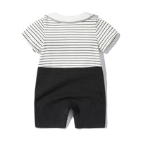 Load image into Gallery viewer, Baby Boys Striped Color-blocking Bow Rompers Wholesale 220516159
