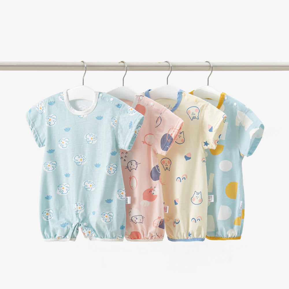 Baby Kid Unisex Rainbow Cartoon Star Print Rompers Wholesale 220516165