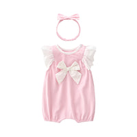 Load image into Gallery viewer, Baby Girls Flower Bow Embroidered Rompers Wholesale 22051620
