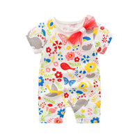 Load image into Gallery viewer, Baby Girls Flower Bow Embroidered Rompers Wholesale 22051620
