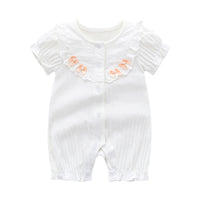 Load image into Gallery viewer, Baby Girls Flower Bow Embroidered Rompers Wholesale 22051620
