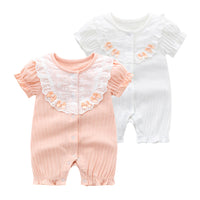 Load image into Gallery viewer, Baby Girls Flower Bow Embroidered Rompers Wholesale 22051620
