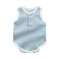 Load image into Gallery viewer, Baby Unisex Solid Color Muslin&amp;Ribbed Rompers Wholesale 22051629
