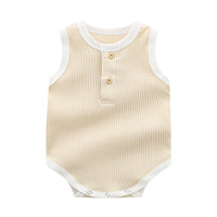 Load image into Gallery viewer, Baby Unisex Solid Color Muslin&amp;Ribbed Rompers Wholesale 22051629
