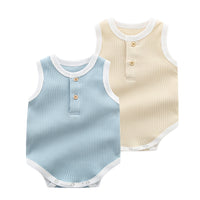 Load image into Gallery viewer, Baby Unisex Solid Color Muslin&amp;Ribbed Rompers Wholesale 22051629
