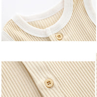 Load image into Gallery viewer, Baby Unisex Solid Color Muslin&amp;Ribbed Rompers Wholesale 22051629
