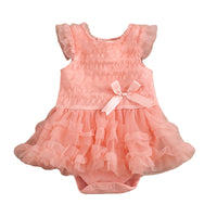 Load image into Gallery viewer, Baby Girls Solid Color Bow Rompers Wholesale 22051631
