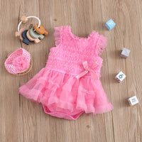 Load image into Gallery viewer, Baby Girls Solid Color Bow Rompers Wholesale 22051631
