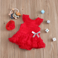 Load image into Gallery viewer, Baby Girls Solid Color Bow Rompers Wholesale 22051631
