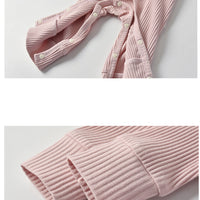 Load image into Gallery viewer, Baby Unisex Solid Color Bow Muslin&amp;Ribbed Jumpsuits Wholesale 22051632
