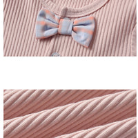 Load image into Gallery viewer, Baby Unisex Solid Color Bow Muslin&amp;Ribbed Jumpsuits Wholesale 22051632

