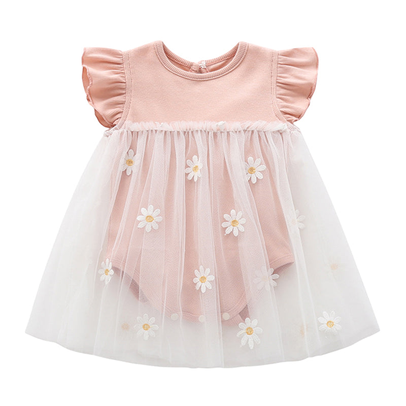 Baby Kid Girls Flower Embroidered Dresses Wholesale 22051633