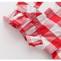 Load image into Gallery viewer, Baby Kid Girls Checked Dresses And Hats Wholesale 22051638
