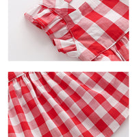 Load image into Gallery viewer, Baby Kid Girls Checked Dresses And Hats Wholesale 22051638
