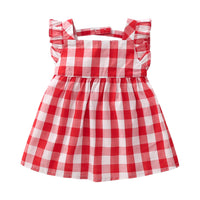 Load image into Gallery viewer, Baby Kid Girls Checked Dresses And Hats Wholesale 22051638
