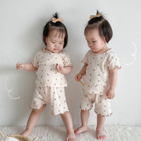 Load image into Gallery viewer, 2 Pieces Set Baby Kid Girls Flower Print Tops And Shorts Wholesale 22051639
