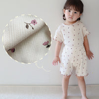 Load image into Gallery viewer, 2 Pieces Set Baby Kid Girls Flower Print Tops And Shorts Wholesale 22051639
