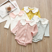 Load image into Gallery viewer, Baby Girls Solid Color Rompers Wholesale 22051645
