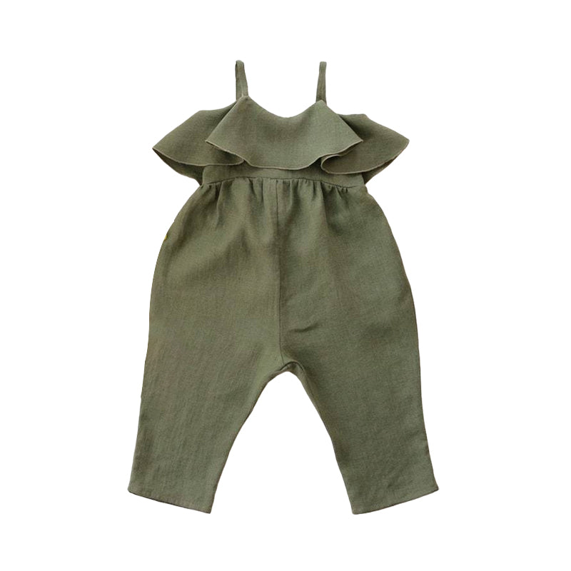 Baby Girls Solid Color Jumpsuits Wholesale 22051662