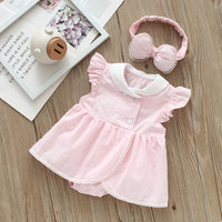 Load image into Gallery viewer, Baby Girls Solid Color Rompers And Bow Accessories Headwear Wholesale 22051669
