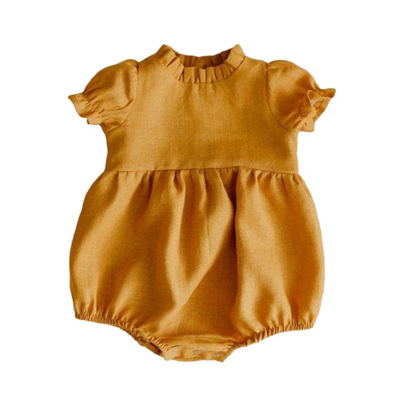 Baby Girls Solid Color Rompers Wholesale 22051670