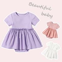 Load image into Gallery viewer, Baby Girls Solid Color Rompers Wholesale 22051686
