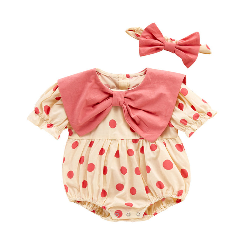 Baby Kid Girls Polka dots Print Rompers And Dresses Wholesale 22051687