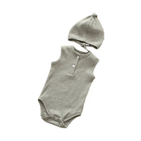 Load image into Gallery viewer, Baby Unisex Solid Color Muslin&amp;Ribbed Rompers Wholesale 22051697
