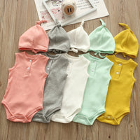 Load image into Gallery viewer, Baby Unisex Solid Color Muslin&amp;Ribbed Rompers Wholesale 22051697
