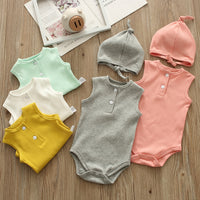 Load image into Gallery viewer, Baby Unisex Solid Color Muslin&amp;Ribbed Rompers Wholesale 22051697
