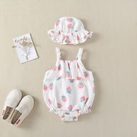 Load image into Gallery viewer, Baby Girls Fruit Print Rompers Wholesale 22051703
