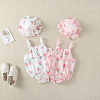 Load image into Gallery viewer, Baby Girls Fruit Print Rompers Wholesale 22051703
