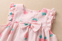 Load image into Gallery viewer, 3 Pieces Set Baby Girls Fruit Bow Print Dresses And Underwears And Headwear Wholesale 22051705
