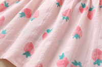 Load image into Gallery viewer, 3 Pieces Set Baby Girls Fruit Bow Print Dresses And Underwears And Headwear Wholesale 22051705
