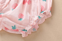 Load image into Gallery viewer, 3 Pieces Set Baby Girls Fruit Bow Print Dresses And Underwears And Headwear Wholesale 22051705
