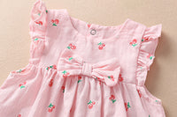 Load image into Gallery viewer, 3 Pieces Set Baby Girls Fruit Bow Print Dresses And Underwears And Headwear Wholesale 22051705

