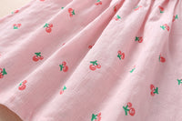 Load image into Gallery viewer, 3 Pieces Set Baby Girls Fruit Bow Print Dresses And Underwears And Headwear Wholesale 22051705
