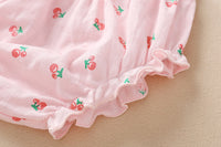 Load image into Gallery viewer, 3 Pieces Set Baby Girls Fruit Bow Print Dresses And Underwears And Headwear Wholesale 22051705
