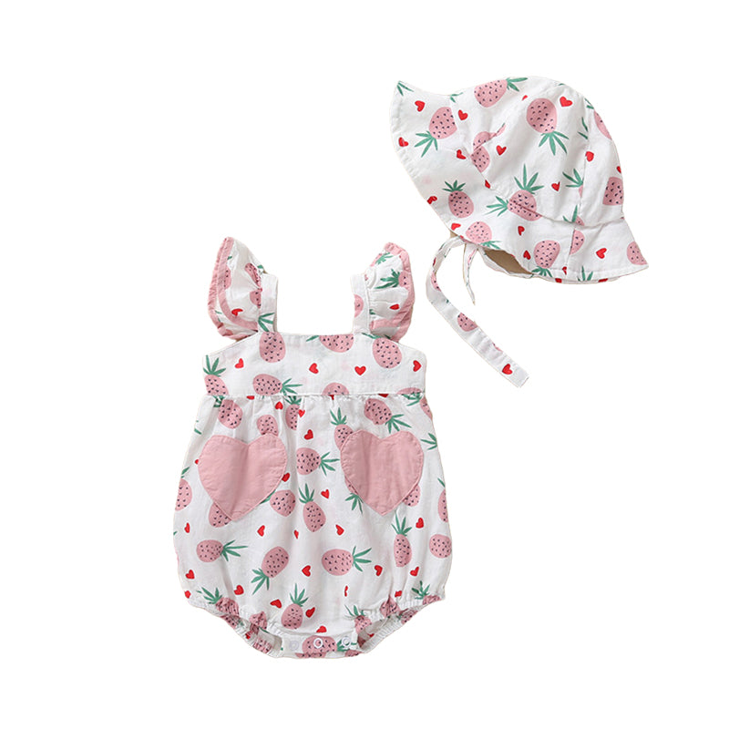 Baby Kid Girls Fruit Print Rompers Wholesale 22051706