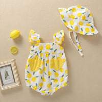 Load image into Gallery viewer, Baby Kid Girls Fruit Print Rompers Wholesale 22051706
