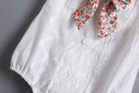 Load image into Gallery viewer, Baby Girls Solid Color Flower Bow Embroidered Rompers Wholesale 220517101
