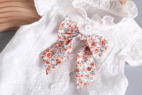Load image into Gallery viewer, Baby Girls Solid Color Flower Bow Embroidered Rompers Wholesale 220517101

