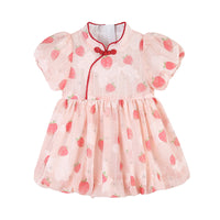 Load image into Gallery viewer, Baby Kid Girls Fruit Print Dresses Wholesale 220517106
