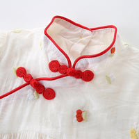 Load image into Gallery viewer, Baby Girls Flower Embroidered Rompers Wholesale 220517107
