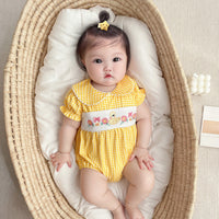 Load image into Gallery viewer, Baby Girls Flower Checked Animals Embroidered Rompers Wholesale 220517113
