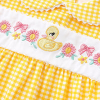 Load image into Gallery viewer, Baby Girls Flower Checked Animals Embroidered Rompers Wholesale 220517113
